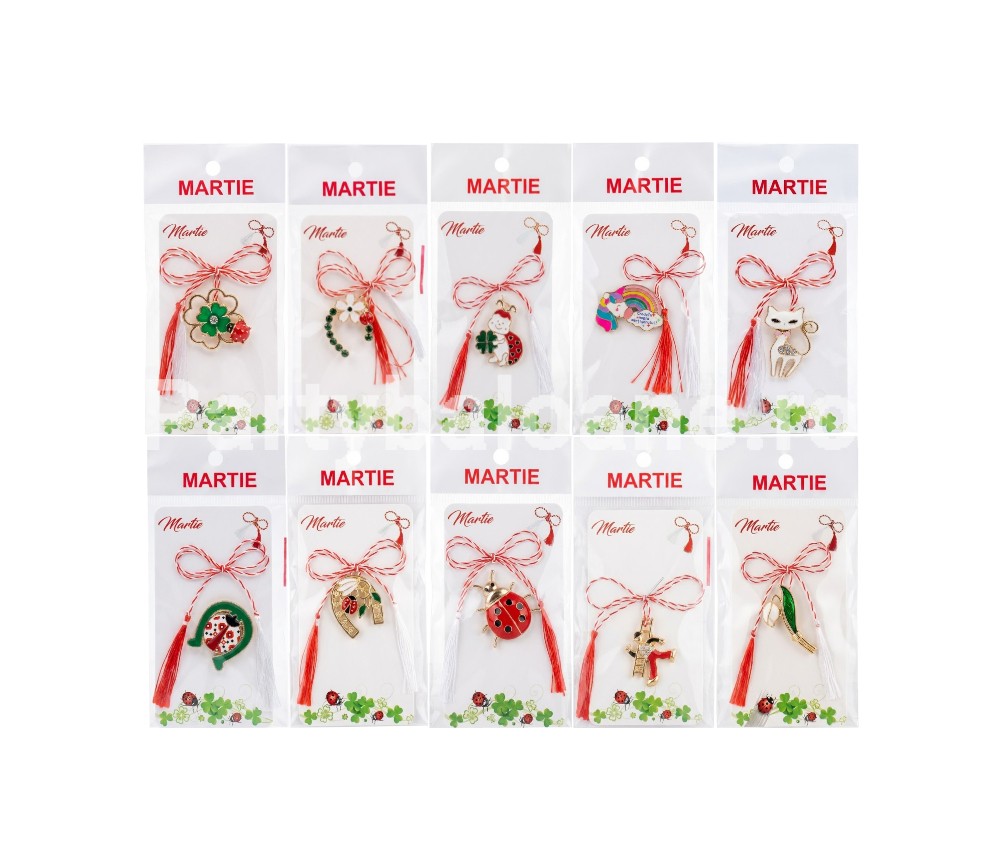 Set 10 Broșe Mărțișor ambalate individual