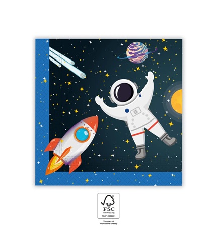 Set 20 servetele FSC Rocket Space party Astronaut