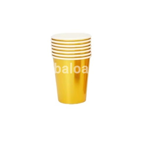 Set 6 Pahare din Carton – Auriu Metalizat