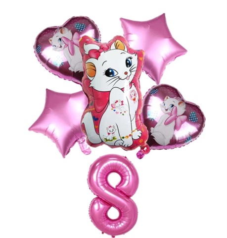 Set 6 baloane folie cu cifra 8 - Pisica Marie