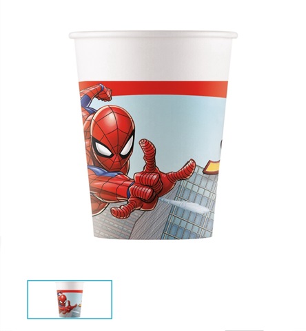 Set pahare party 200ml Spiderman Crime Fighter NG