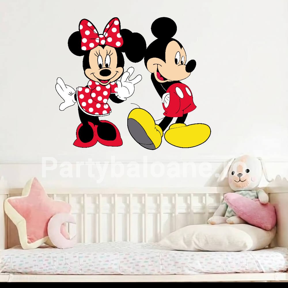 Sticker Perete Mickey și Minnie Mouse – Decor Premium Repoziționabil COD 534B Sticker decorativ premium pentru camera copiilor