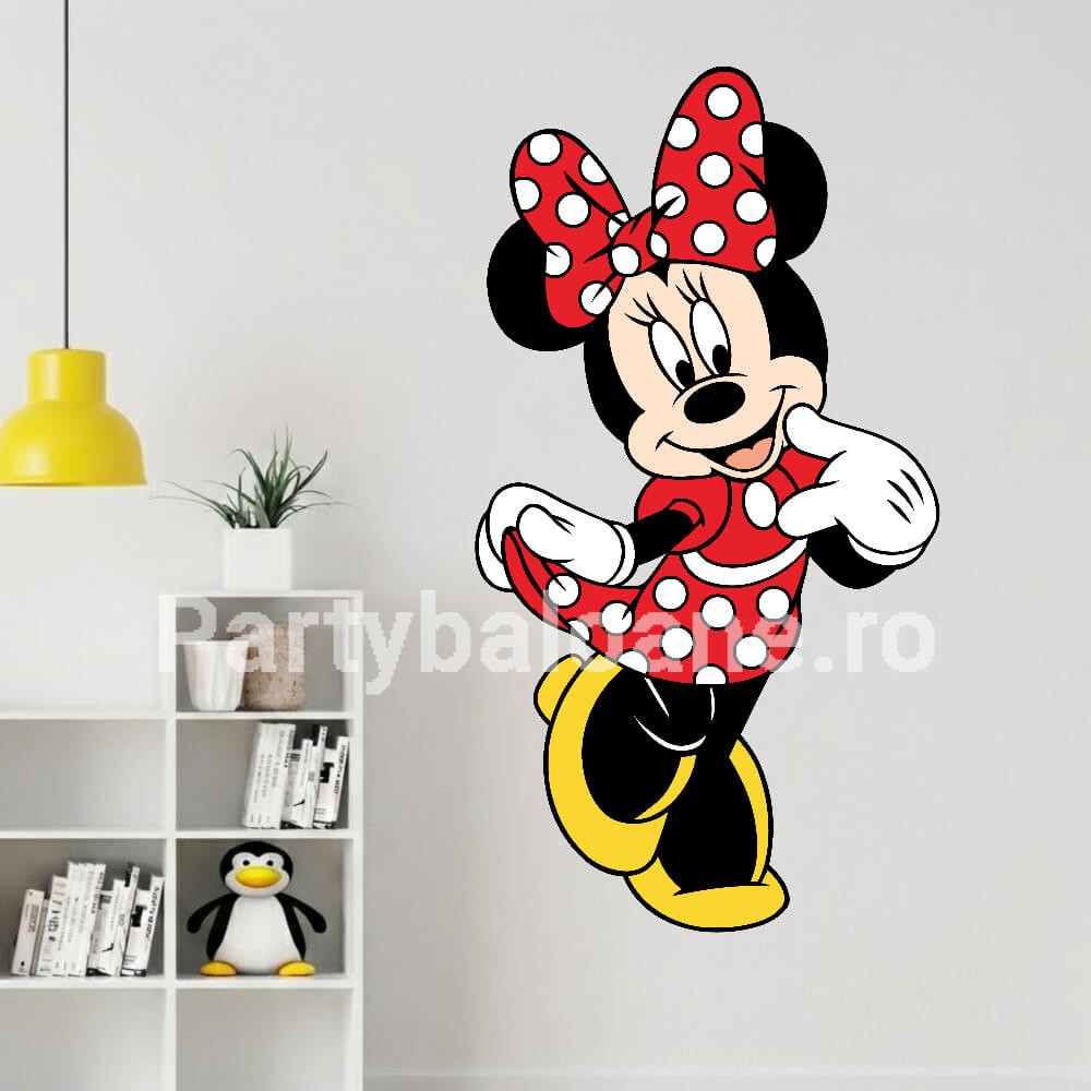 Sticker Perete Minnie Mouse – Decor Premium Repoziționabil COD 537B Sticker decorativ premium pentru camera fetițelor