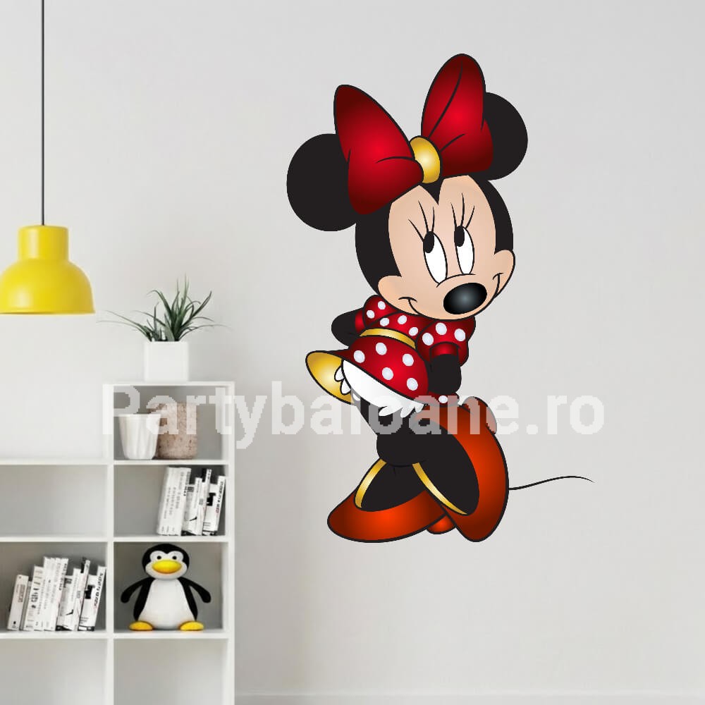 Sticker Perete Minnie Mouse – Decor Premium Repoziționabil COD 539B Sticker decorativ premium pentru camera fetițelor