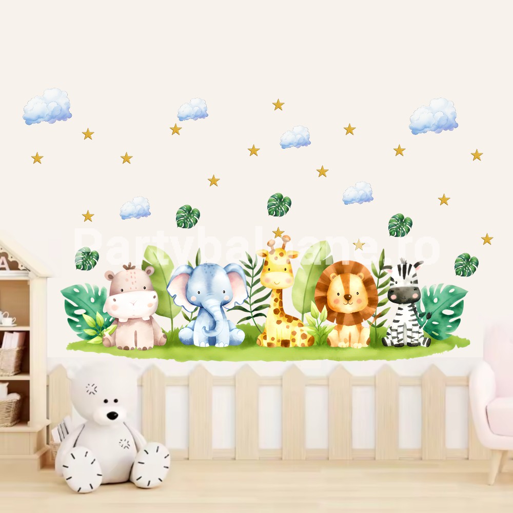 Sticker Perete Safari Steluțe Aurii Decor Cameră Copii Cod 503B