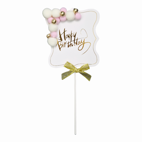 Topper Tort Happy Birthday Alb