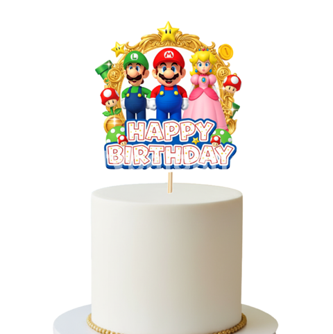 Topper Tort Happy Birthday Super Mario (Mario