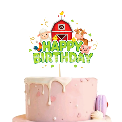 TOPPER PENTRU TORT HAPPY BIRTHDAY - TEMATICA FERMA