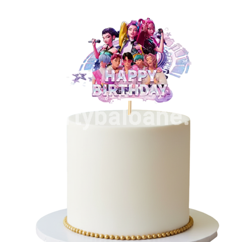 Topper Tort Kpop Demon Hunters & Saja Boys – Decor Petrecere Model 3