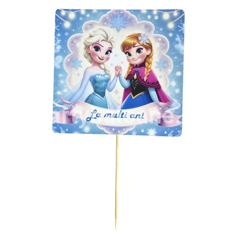 Topper Tort La Mulți Ani Frozen Anna și Elsa