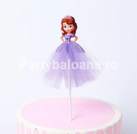 Topper Tort Figurina Printesa cu Fusta din Tull Mov
