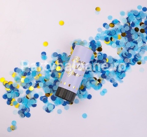 Tun de Confetti Best Wishes Model Buline din Hartie si Folie