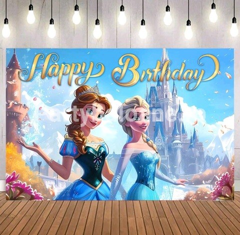 BACKGROUND TEXTIL PENTRU ARANJAMENT ARCADA FROZEN ANA SI ELSA COD 174