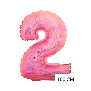 BALON FOLIE CIFRA 2 ROZ HOLOGRAFIC