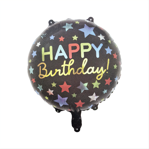 BALON FOLIE HAPPY BIRTHDAY CU STELUTE - 45 CM