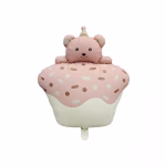 Balon Folie Briosa cu Ursulet Roz 72 cm Balon din folie premium in forma de briosa cupcake cu glazura si ursulet roz dimensiune 72 cm.