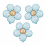 Balon folie Flower albastru mat 45cm 3 buc Set trei baloane din folie in forma de floare albastru mat dimensiune 45 cm.
