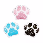 Balon folie Paws patrula catelusilor 3 buc Set de trei baloane din folie in forma de labute de catel culorile roz albastru si negru dimensiune 50 cm.