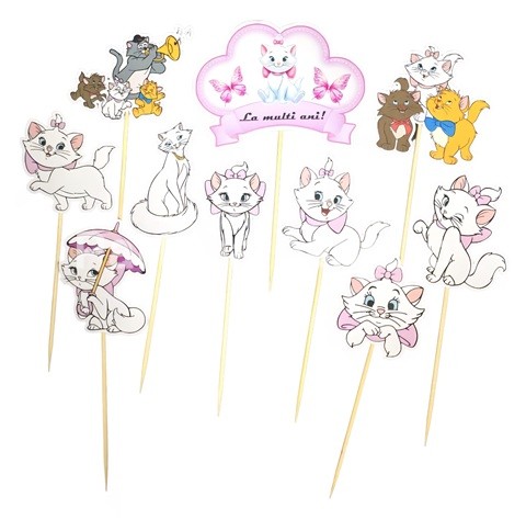 SET 10 TOPPERE PENTRU TORT – PISICA MARIE