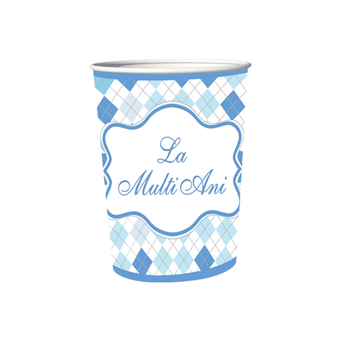 SET 8 PAHARE LA MULTI ANI ALBASTRU 200 ML