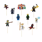 Set 10 Toppere Ninjago pentru Decor Tort Premium set 10 toppere ninjago decoratiuni tort lego baieti
