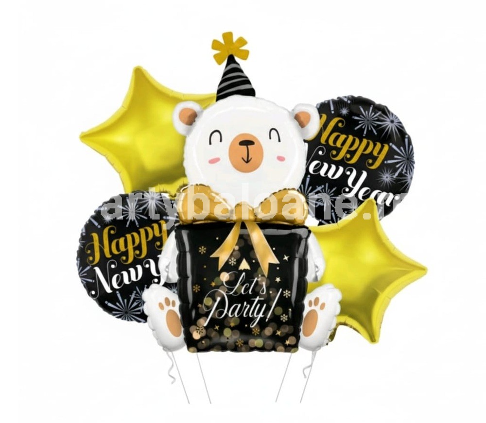 Set 5 baloane tematica Happy New Year M3