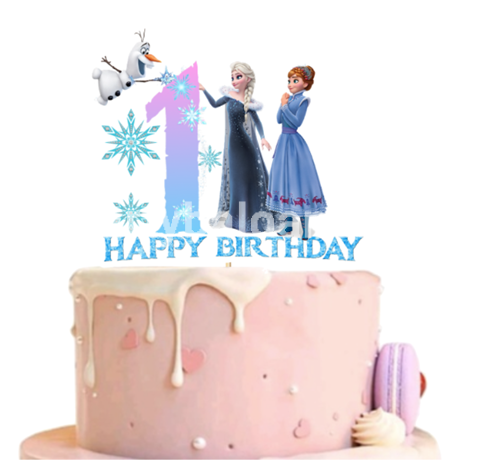 Topper Pentru Tort - Happy Birthday Tematica Frozen cu Cifrele 1-9