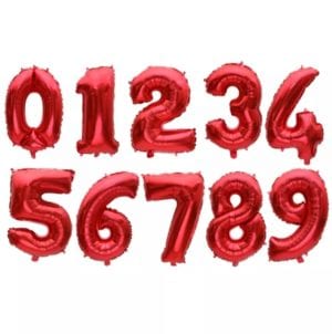 Balon Folie Cifra Rosu 0-9 - 74 Cm