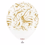 Safari Nebula White - Gold Kalisan 30 cm - Set 10 Baloane Set 10 baloane latex imprimate calitate profesionala partybaloane design abstract marmorat safari nebula alb auriu white gold dimensiune 30 cm 12 inch marca Kalisan