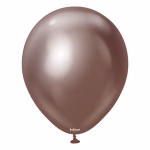 Set 100 baloane latex Mirror Chocolate Kalisan 13 cm Balon mini din latex calitate profesionala finisaj cromat lucios efect oglinda mirror chocolate maro ciocolatiu 13 cm marca Kalisan