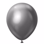 Set 100 baloane latex Mirror Grey Kalisan 13 cm Balon mini din latex calitate profesionala finisaj cromat lucios efect oglinda mirror grey gri antracit argintiu inchis 13 cm marca Kalisan