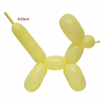 Set 100 baloane latex modelaj Galben Macaron Kalisan 260Q Balon lung modelaj 260 din latex calitate profesionala rasucit in forma de catel finisaj pastel matasos galben macaron yellow marca Kalisan