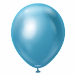 Set 50 baloane latex Mirror Blue Kalisan 30 cm Balon din latex calitate profesionala finisaj cromat lucios efect oglinda mirror blue albastru dimensiune standard 30 cm marca Kalisan
