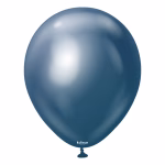 Set 50 baloane latex Mirror Navy Kalisan 30 cm Balon din latex calitate profesionala finisaj cromat lucios efect oglinda mirror navy bleumarin albastru inchis dimensiune standard 30 cm marca Kalisan